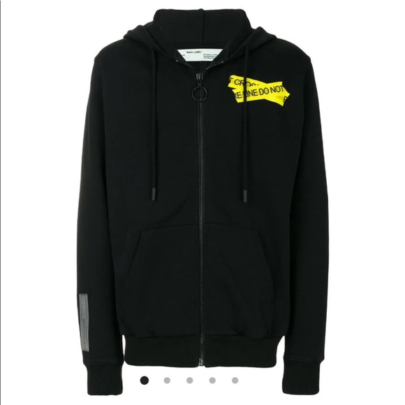 Off-White Zipped Fire Tape Hoodie - Picture 5 of 16